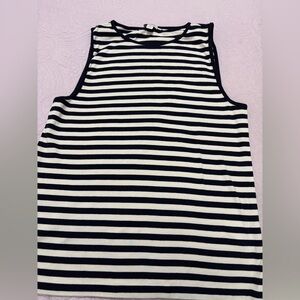 J. Crew Navy and White Striped Top